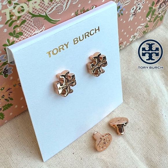Tory Burch Jewelry - New Tory Burch 18k Rose Gold Plated Kira Stud Earrings in Rose Gold $78
